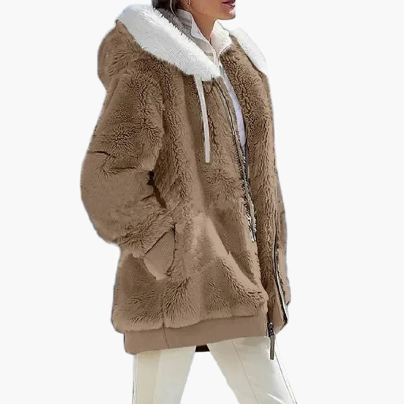 Veste d’Hiver Décontractée à Capuche Zippée pour Femme – Style Tendance et Confort Quotidien - Image 9