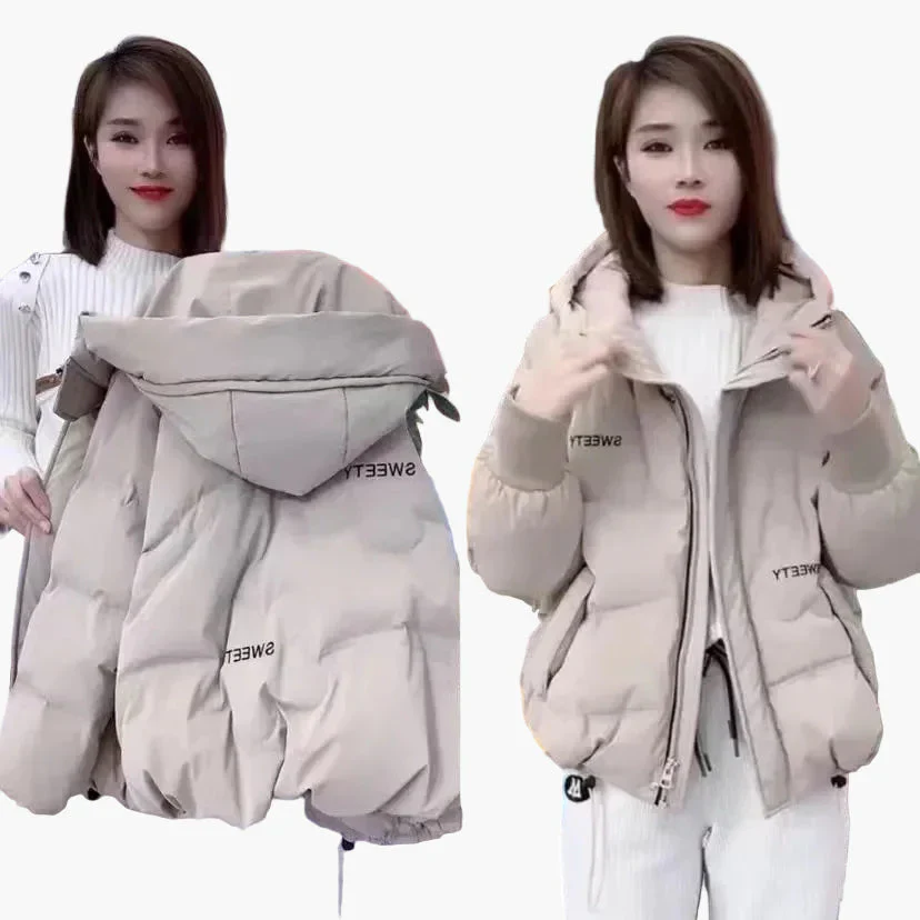Veste d'hiver décontractée pour femme avec capuche, style urbain, idéale pour temps froid - Image 2