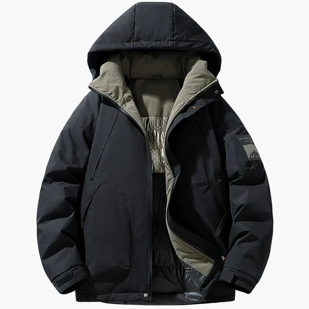 Veste d'hiver décontractée imperméable à capuche pour homme - Image 3