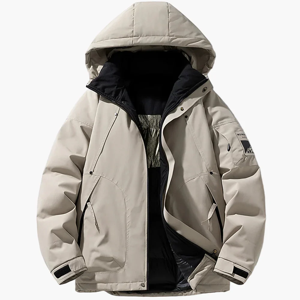 Veste d'hiver décontractée imperméable à capuche pour homme - Image 4