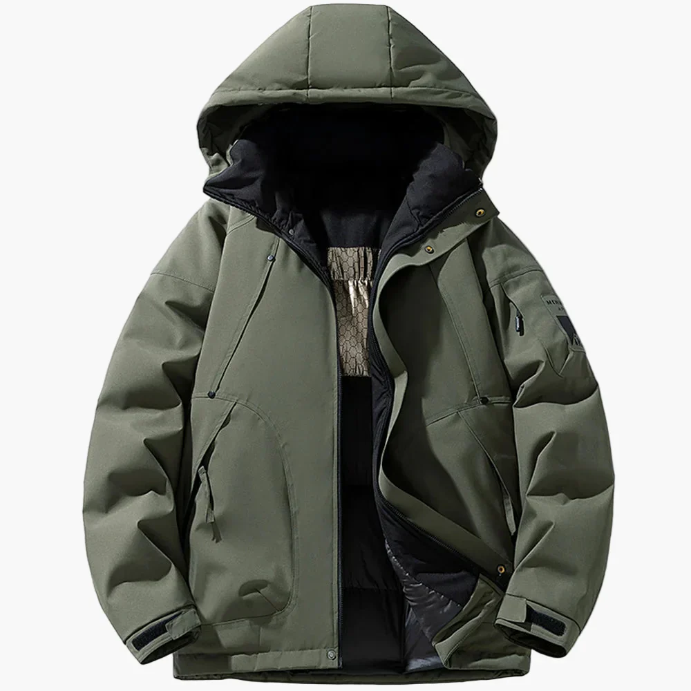 Veste d'hiver décontractée imperméable à capuche pour homme - Image 6