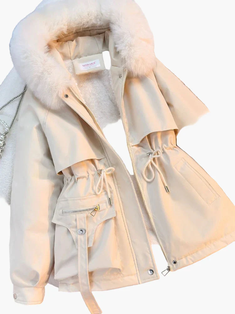 Veste d'hiver femme à capuche avec fausse fourrure – Style décontracté, idéale pour temps froid - Image 5