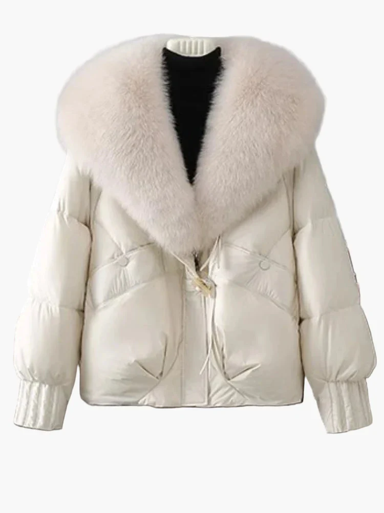 Veste d'hiver femme à col large style élégant pour temps froid - Image 4
