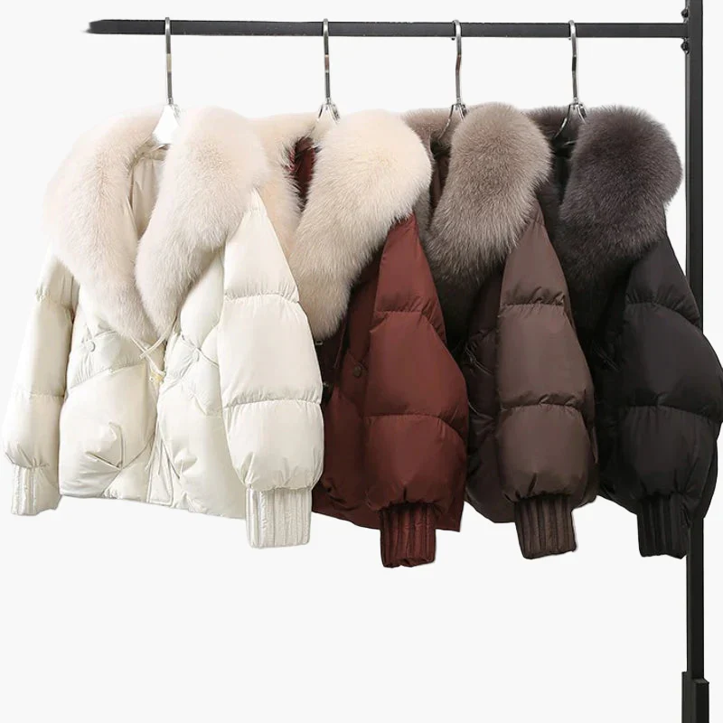 Veste d'hiver femme à col large style élégant pour temps froid - Image 5
