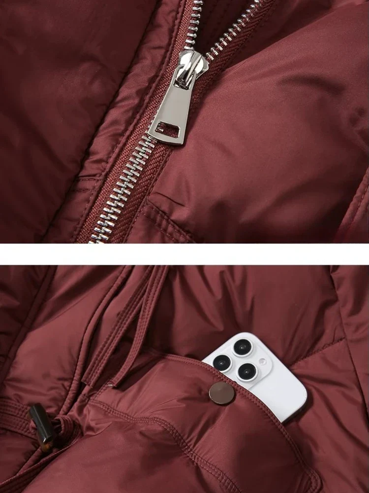 Veste d'hiver femme à col large style élégant pour temps froid - Image 6