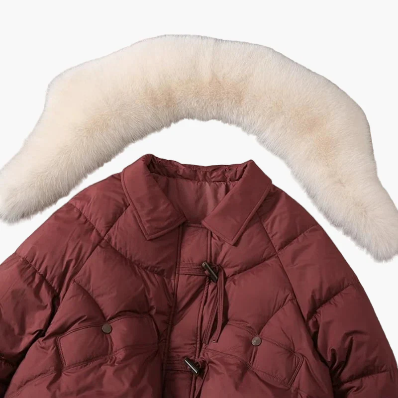 Veste d'hiver femme à col large style élégant pour temps froid - Image 7