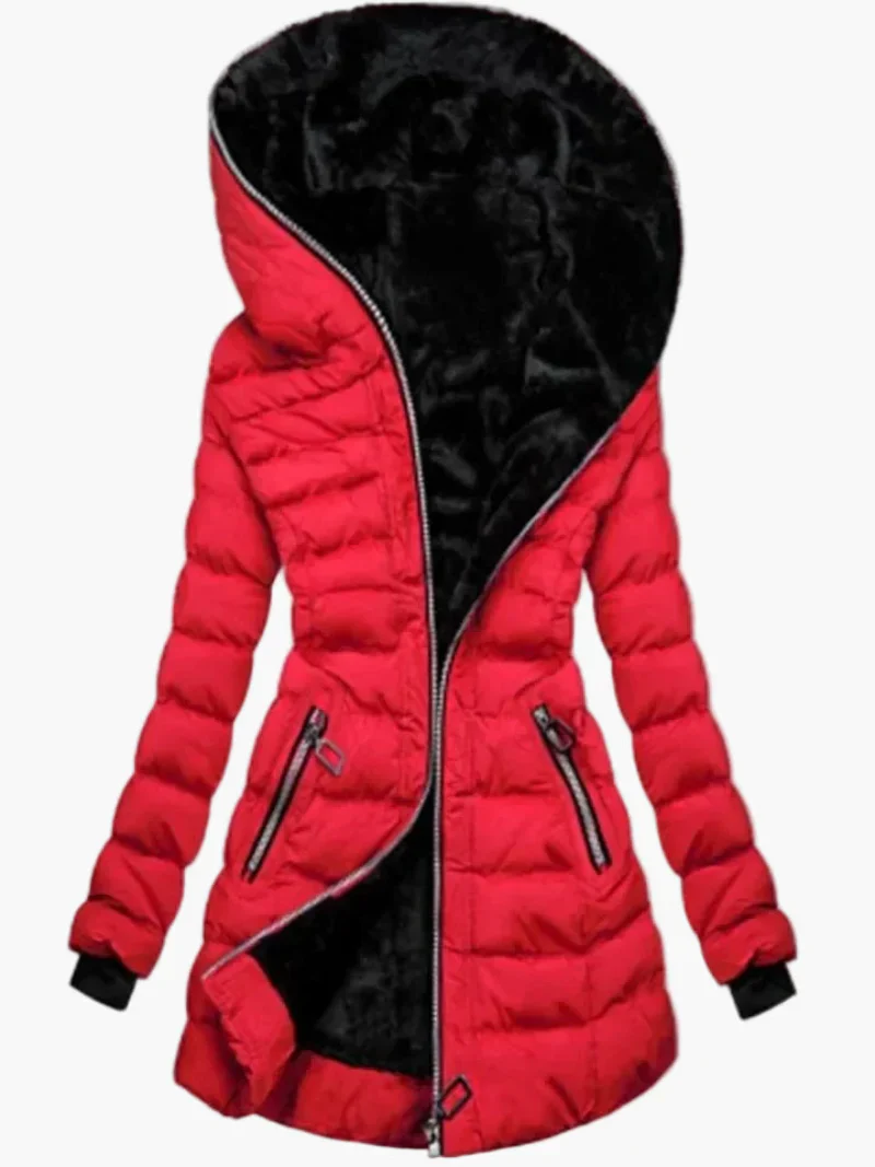 Veste d'hiver femme élégante à capuche style doudoune longue pour temps froid - Image 6