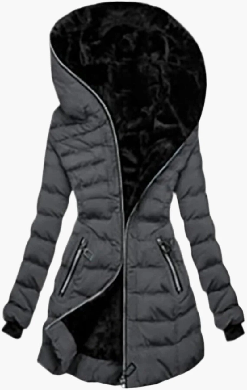 Veste d'hiver femme élégante à capuche style doudoune longue pour temps froid - Image 7