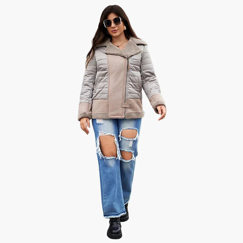 Veste d'hiver femme grande taille style urbain décontracté - Image 2