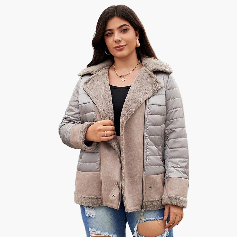 Veste d'hiver femme grande taille style urbain décontracté - Image 3