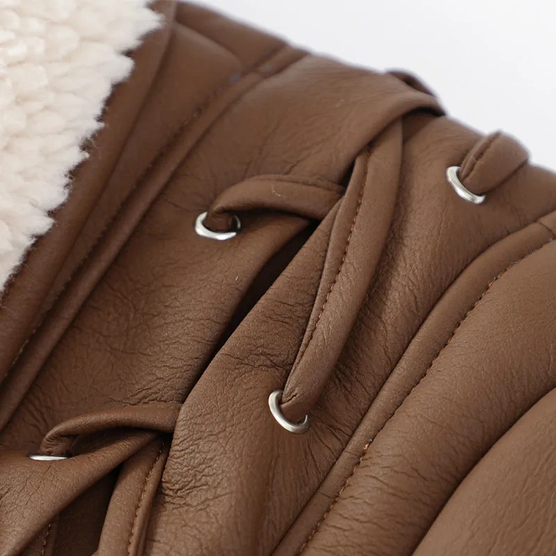Veste d'hiver femme style aviateur avec col châle et ceinture – Élégance décontractée pour temps froid - Image 4