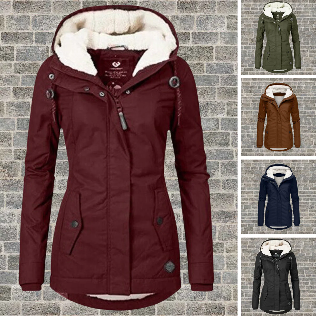 Veste d'hiver femme style parka avec doublure sherpa chaude – Élégance et confort pour temps froid - Image 7
