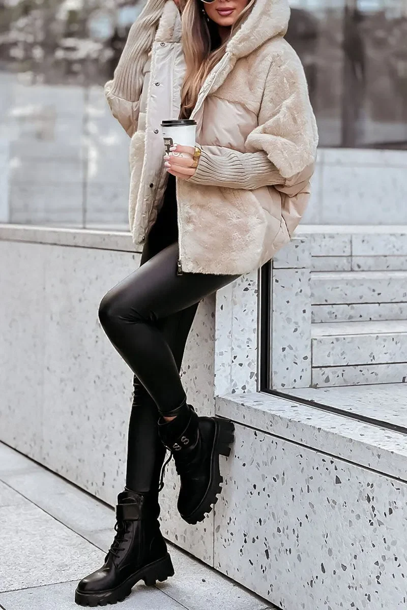 Veste d'hiver femme style urbain chic matelassée à capuche, idéale pour le froid - Image 10