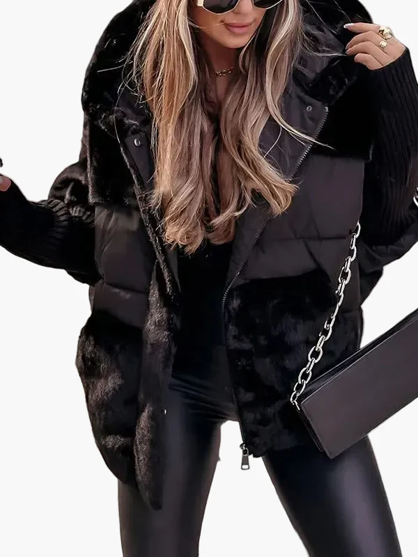 Veste d'hiver femme style urbain chic matelassée à capuche, idéale pour le froid - Image 13