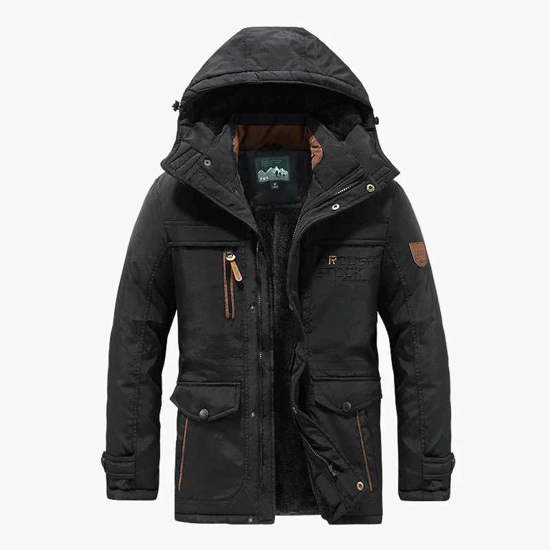 Veste d'hiver pour homme style outdoor imperméable avec capuche – idéale pour randonnée et loisirs - Image 3