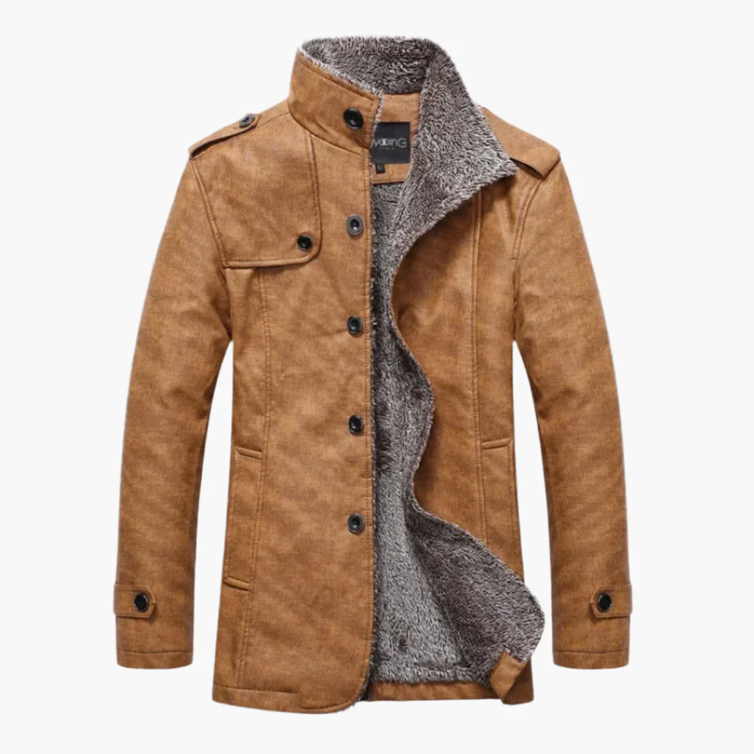 Veste d'hiver homme style urbain avec doublure chaude et col montant – Élégance casual et confort quotidien - Image 2