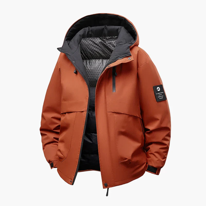 Veste d'hiver imperméable et coupe-vent décontractée pour homme – Style urbain avec capuche amovible - Image 2