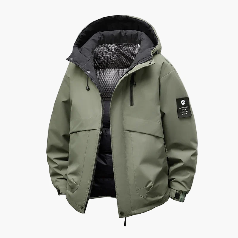 Veste d'hiver imperméable et coupe-vent décontractée pour homme – Style urbain avec capuche amovible - Image 4
