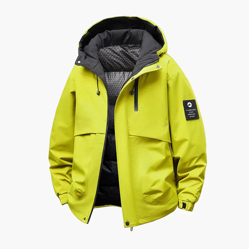 Veste d'hiver imperméable et coupe-vent décontractée pour homme – Style urbain avec capuche amovible - Image 5