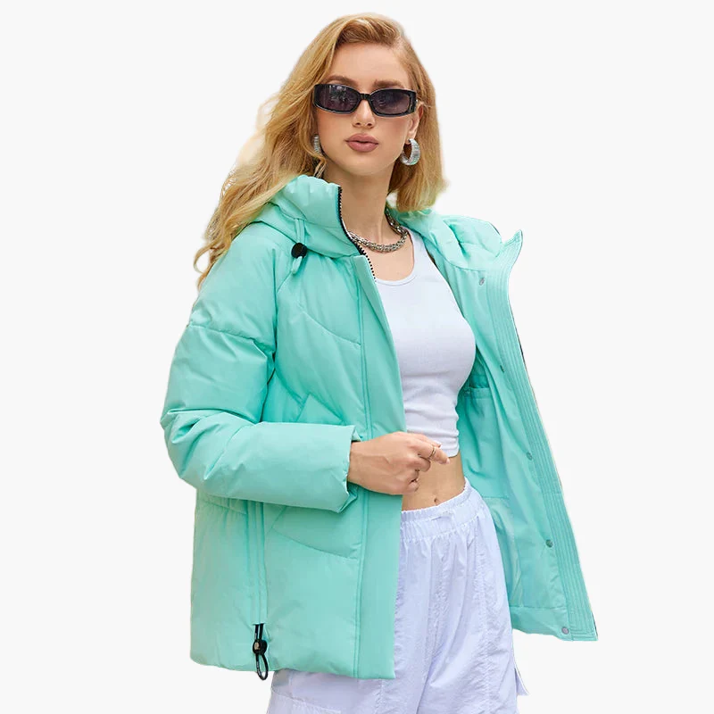 Veste d'hiver matelassée à capuche pour femme, style urbain et moderne - Image 2