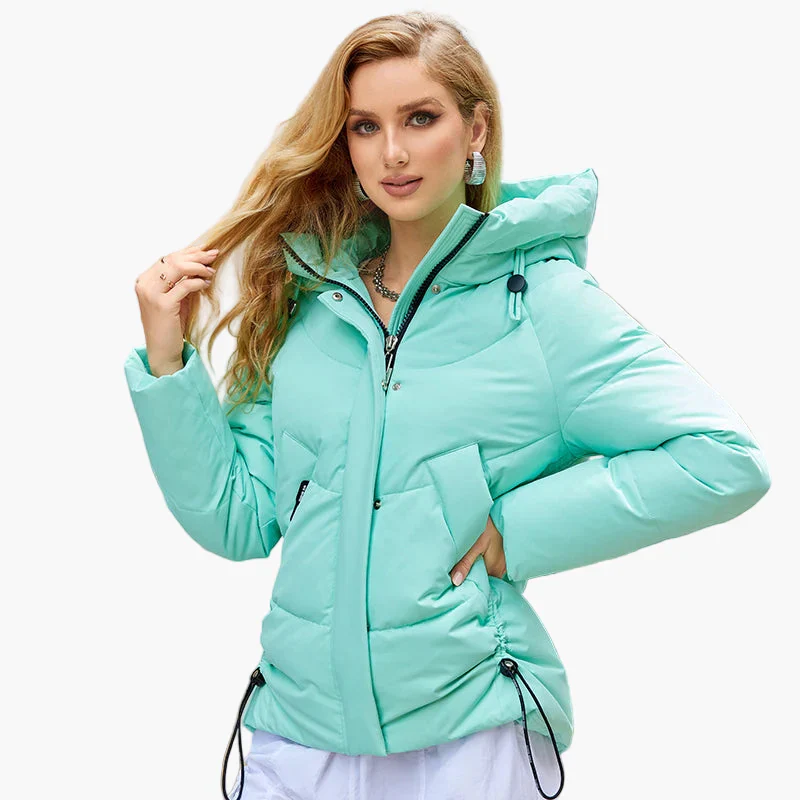 Veste d'hiver matelassée à capuche pour femme, style urbain et moderne - Image 3