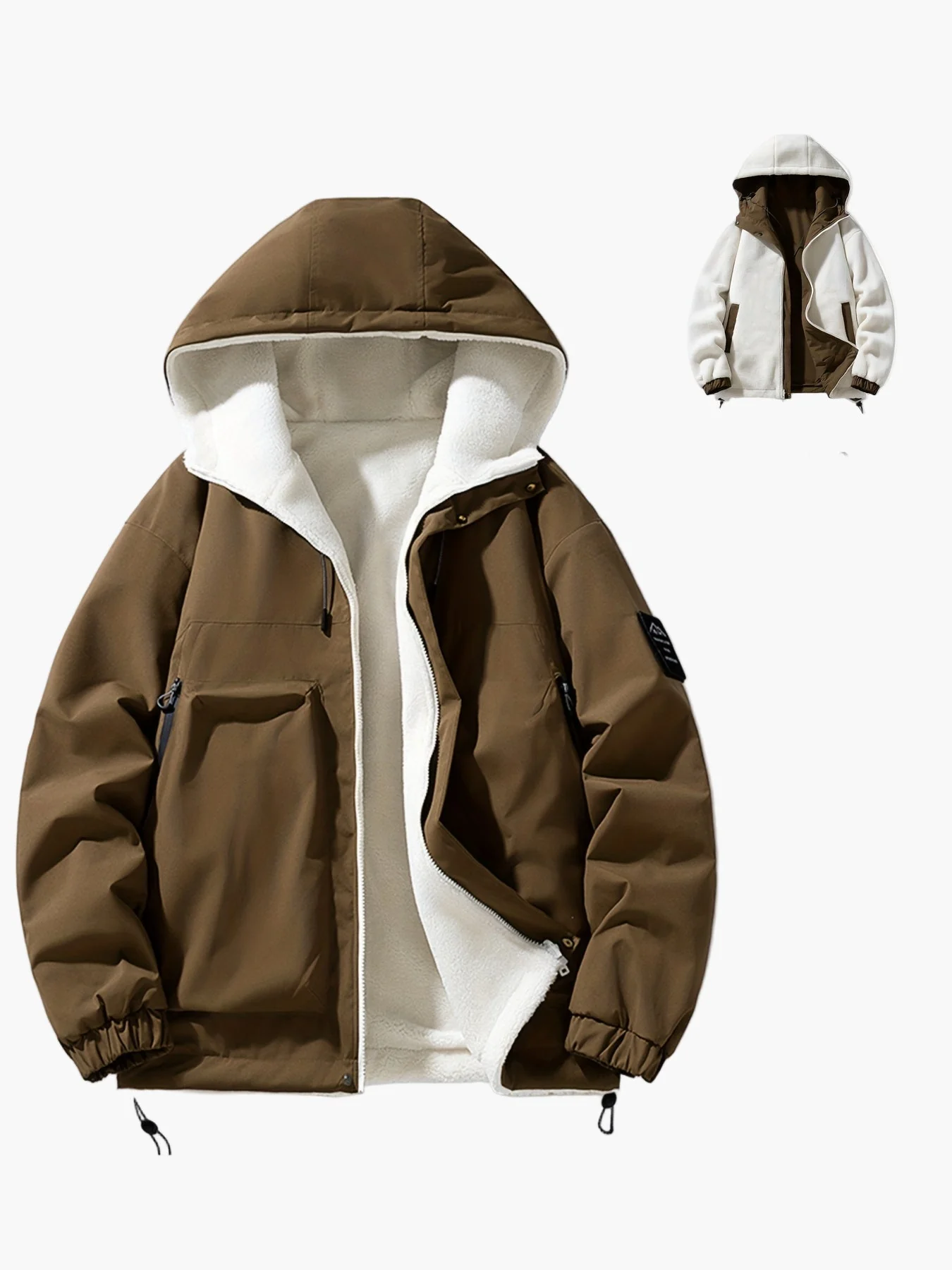 Veste Homme à Capuche Style Urbain Décontracté pour l’Hiver - Image 3