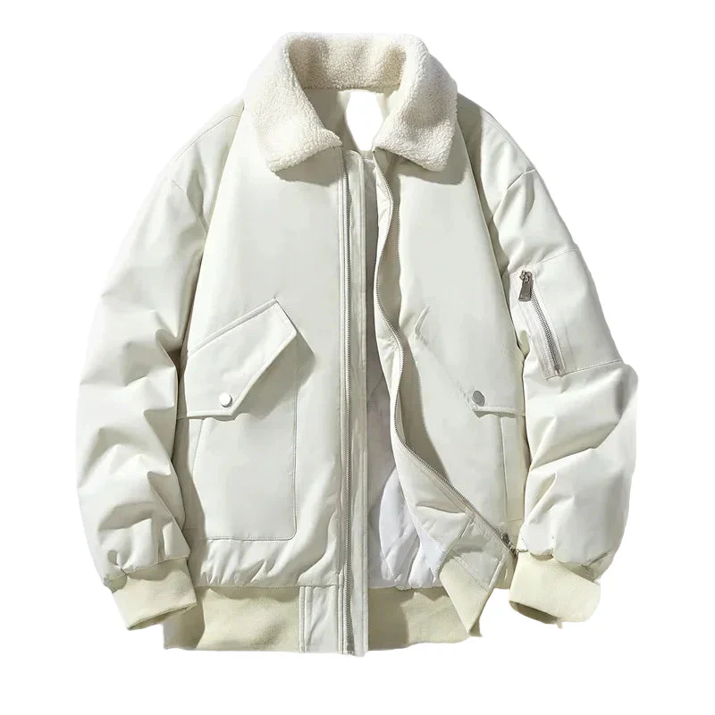 Veste homme style aviateur col sherpa tendance hiver chaud - Image 6