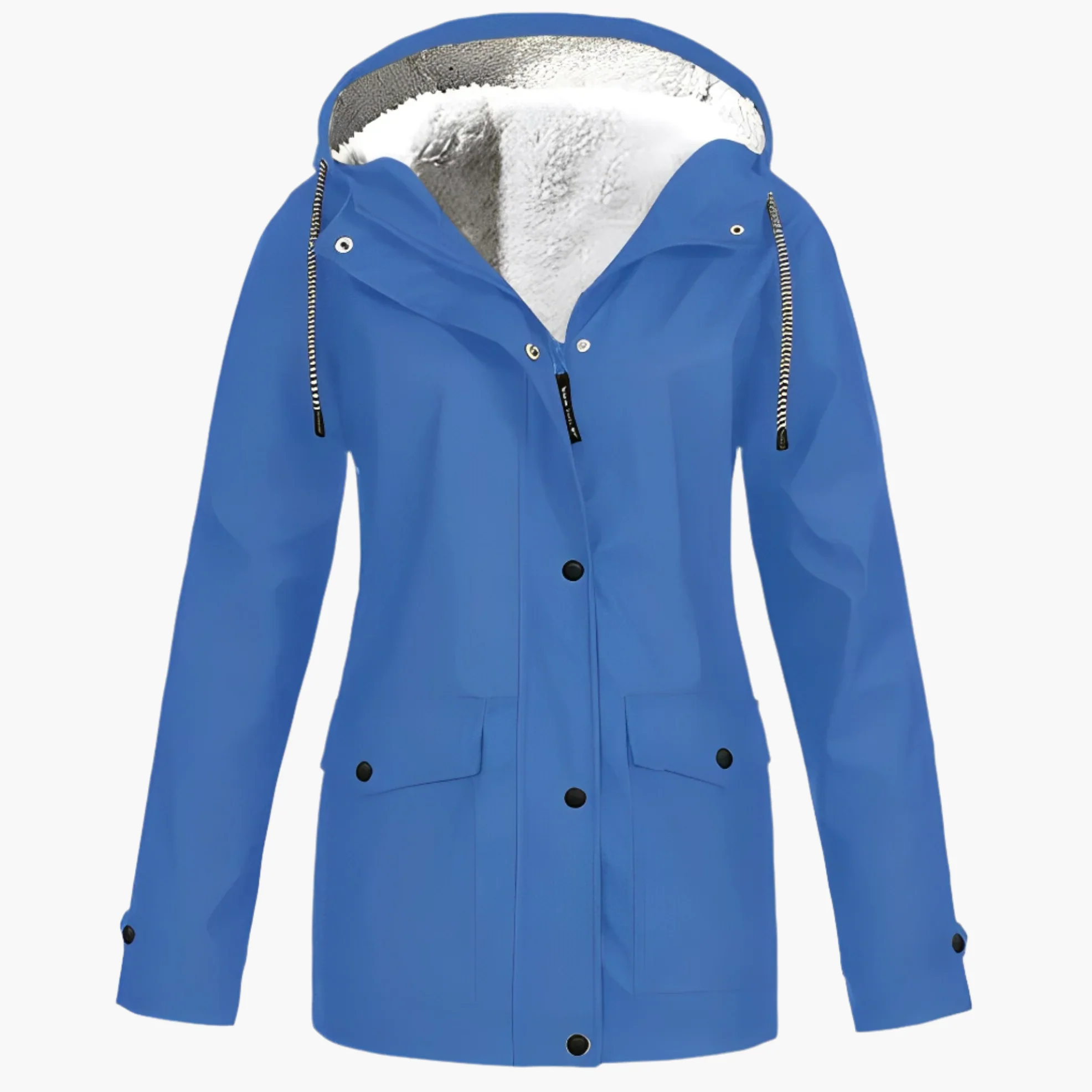 Veste imperméable femme style urbain doublée polaire pour hiver et pluie - Image 13