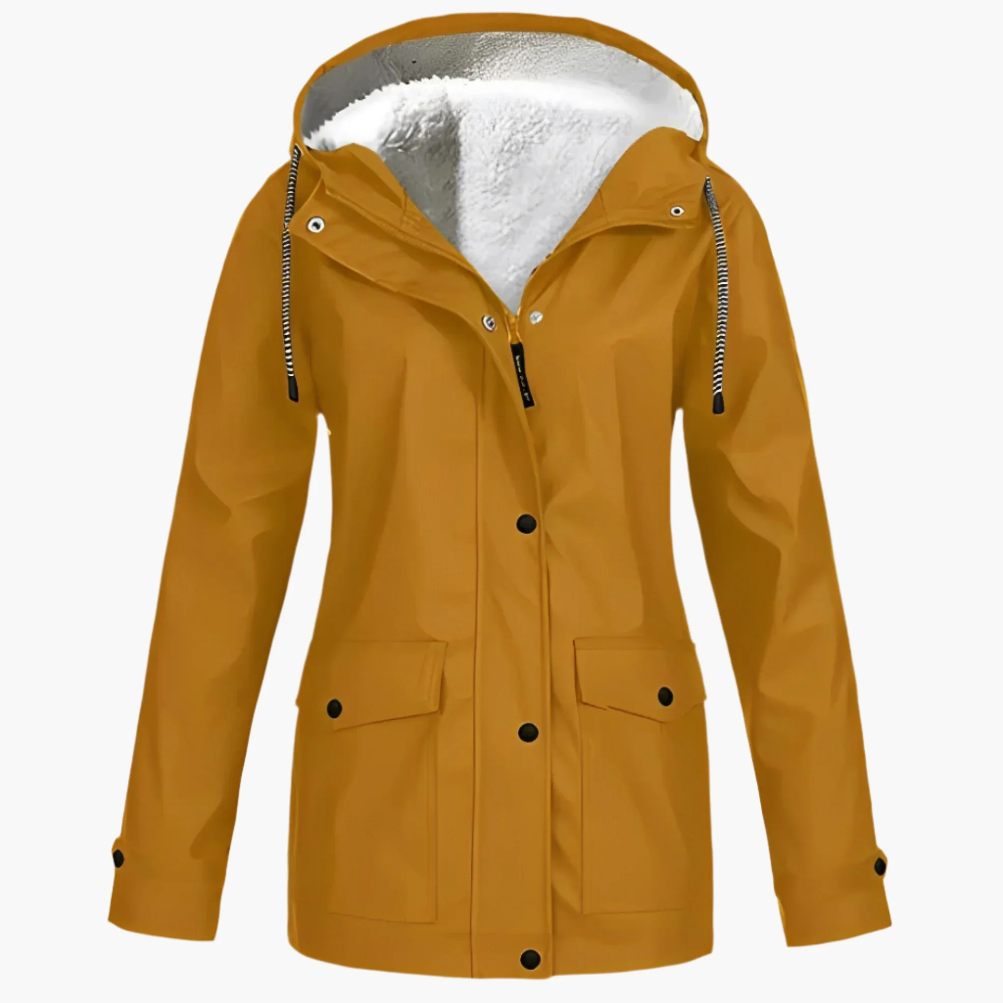 Veste imperméable femme style urbain doublée polaire pour hiver et pluie - Image 3