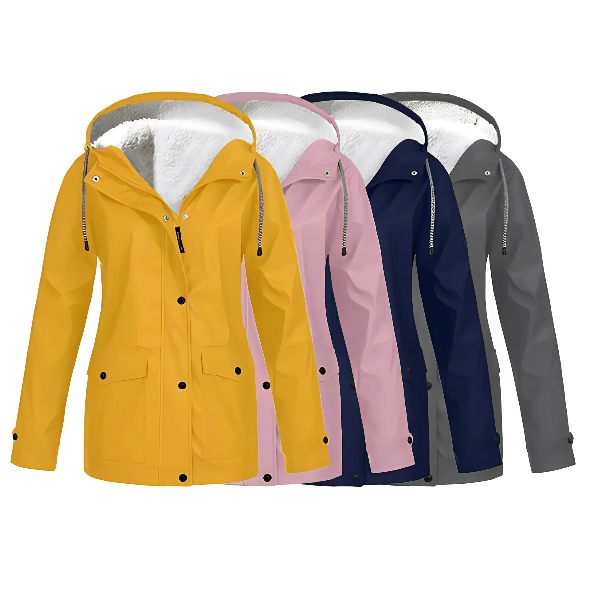 Veste imperméable femme style urbain doublée polaire pour hiver et pluie - Image 5
