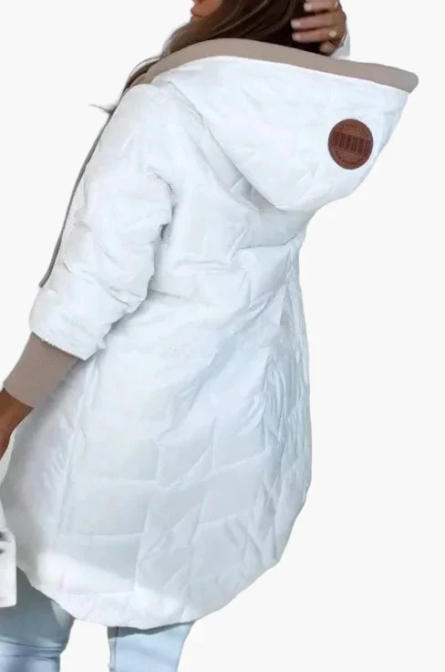 Veste longue matelassée à capuche pour femme – Style urbain chic pour l’automne et l’hiver - Image 7