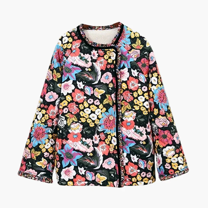 Veste matelassée bohème pour femme style floral oversize idéale pour le printemps - Image 7