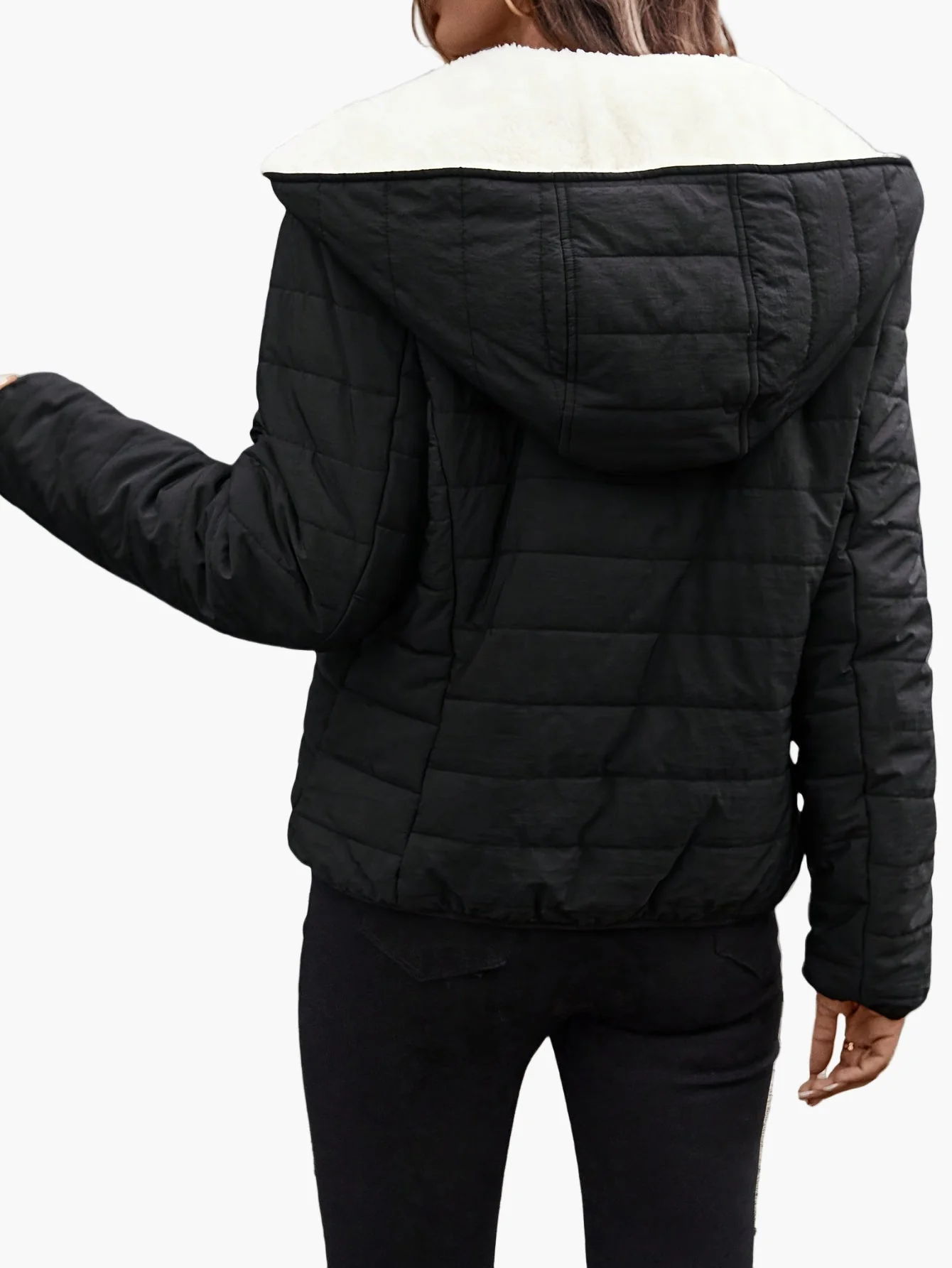 Veste matelassée à capuche pour femme style décontracté hiver chaude - Image 2