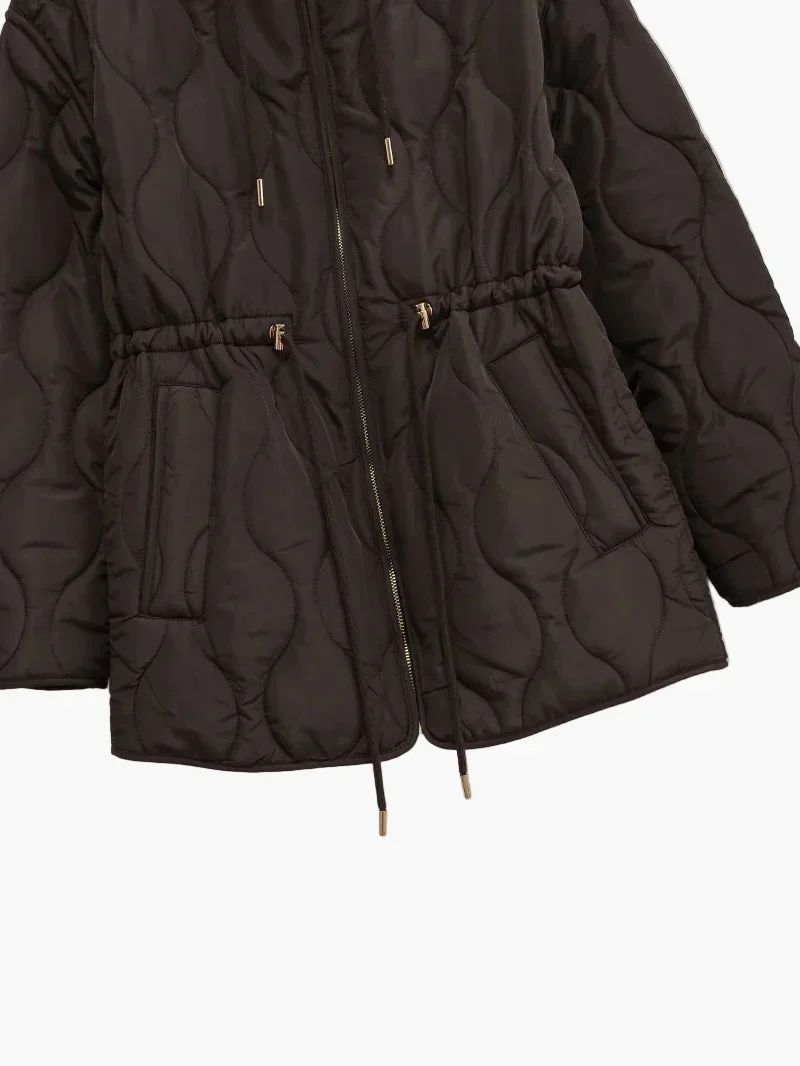 Veste matelassée à capuche pour femme style urbain hiver – coupe décontractée et élégante - Image 3