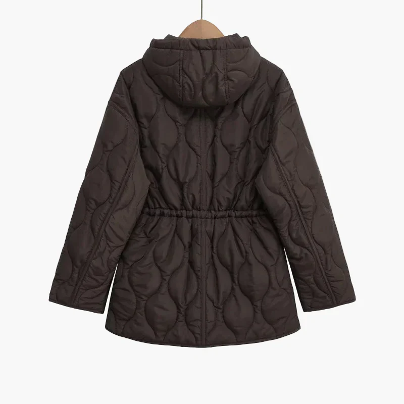 Veste matelassée à capuche pour femme style urbain hiver – coupe décontractée et élégante - Image 4