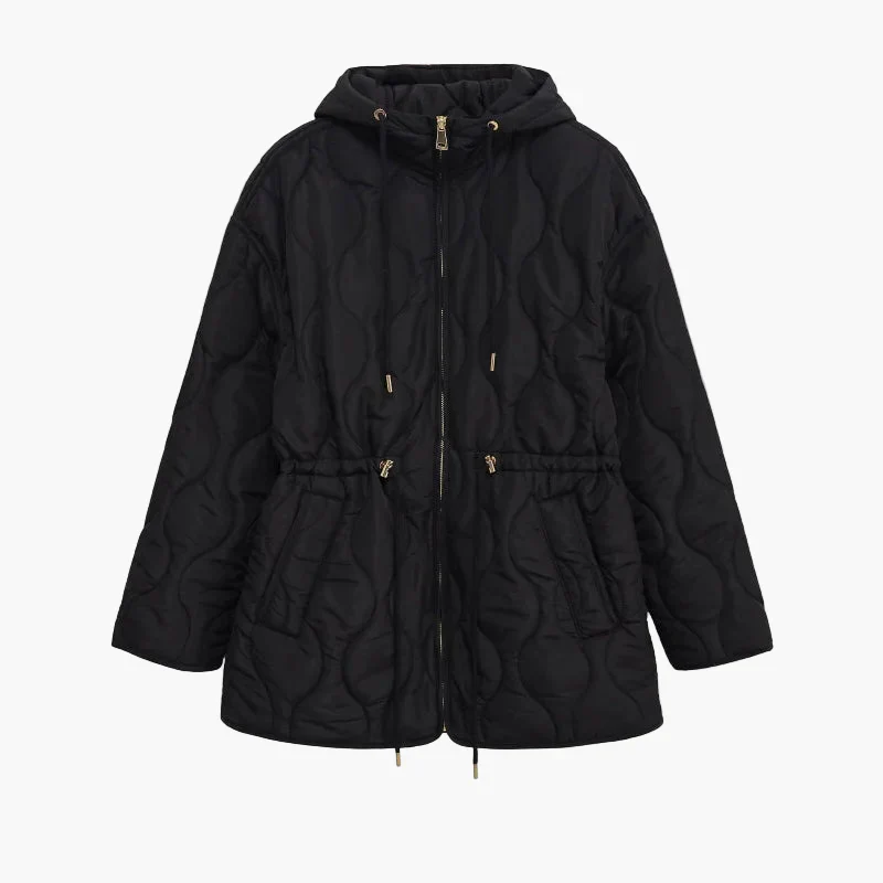 Veste matelassée à capuche pour femme style urbain hiver – coupe décontractée et élégante - Image 5