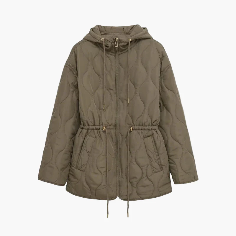 Veste matelassée à capuche pour femme style urbain hiver – coupe décontractée et élégante - Image 6