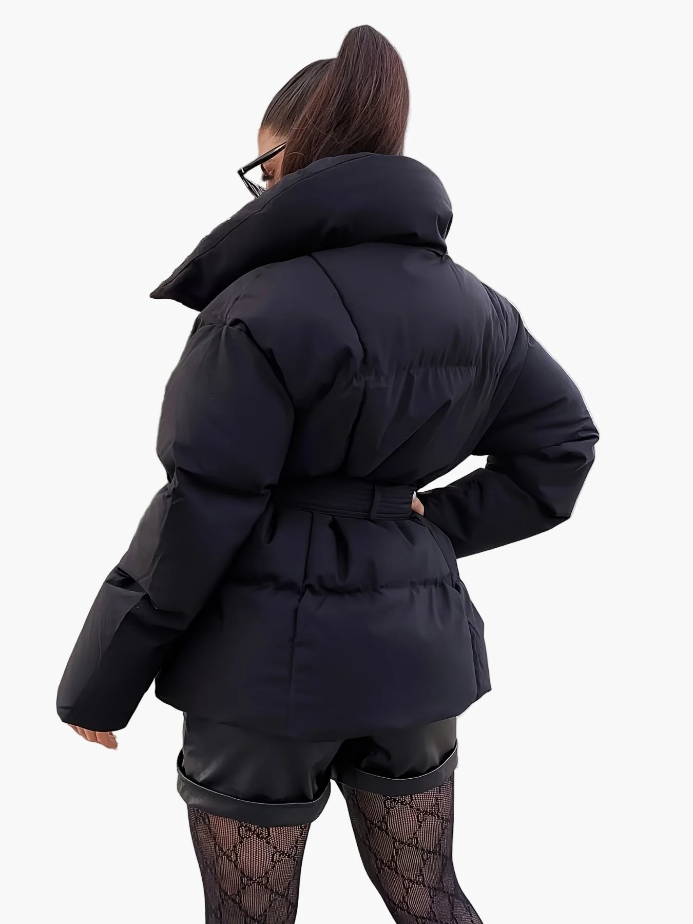Veste matelassée ceinturée style décontracté pour femme – Idéale pour l’hiver et la mi-saison - Image 2