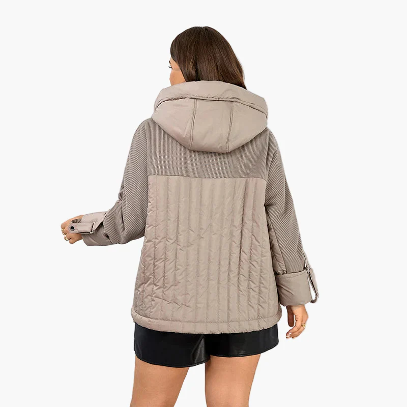 Veste matelassée décontractée pour femme grande taille avec capuche - Style urbain tendance - Image 2