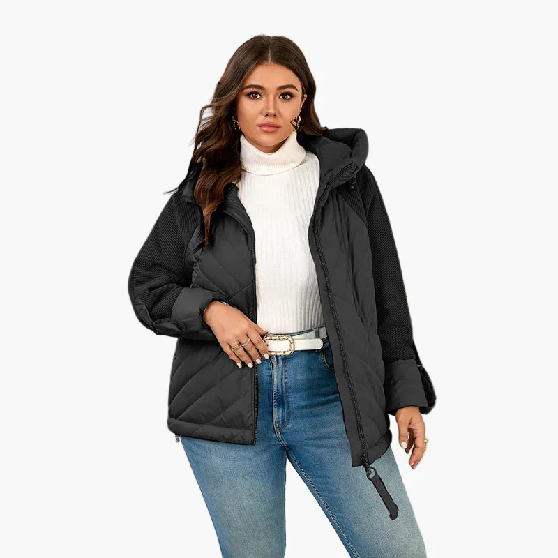 Veste matelassée décontractée pour femme grande taille avec capuche - Style urbain tendance - Image 5