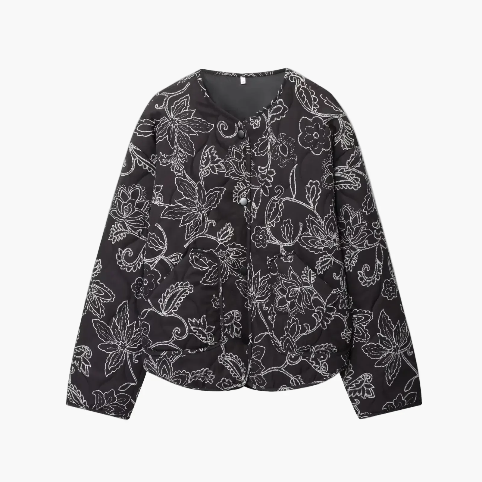 Veste matelassée décontractée femme style floral idéale pour l'automne et le printemps - Image 7