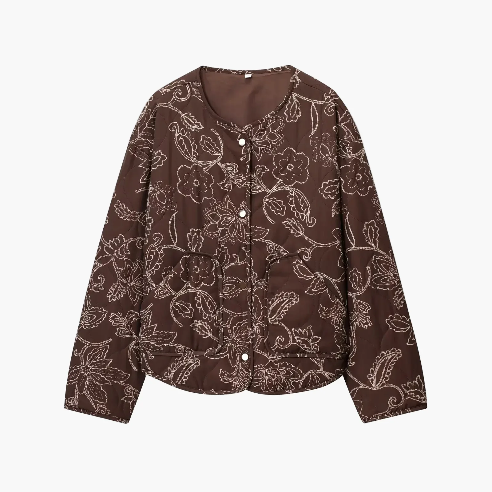 Veste matelassée décontractée femme style floral idéale pour l'automne et le printemps - Image 8
