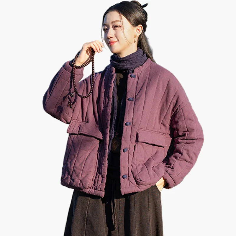 Veste matelassée décontractée pour femme style vintage automne hiver - Image 2