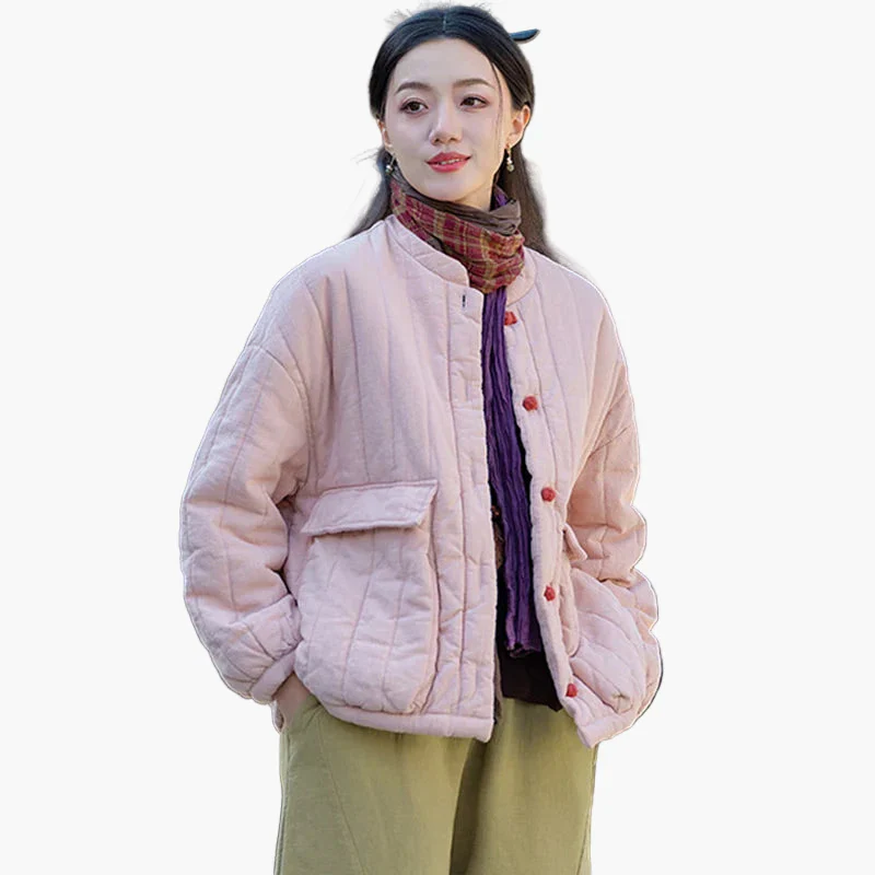 Veste matelassée décontractée pour femme style vintage automne hiver - Image 4