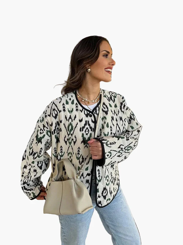 Veste matelassée femme style bohème chic décontracté - Image 2
