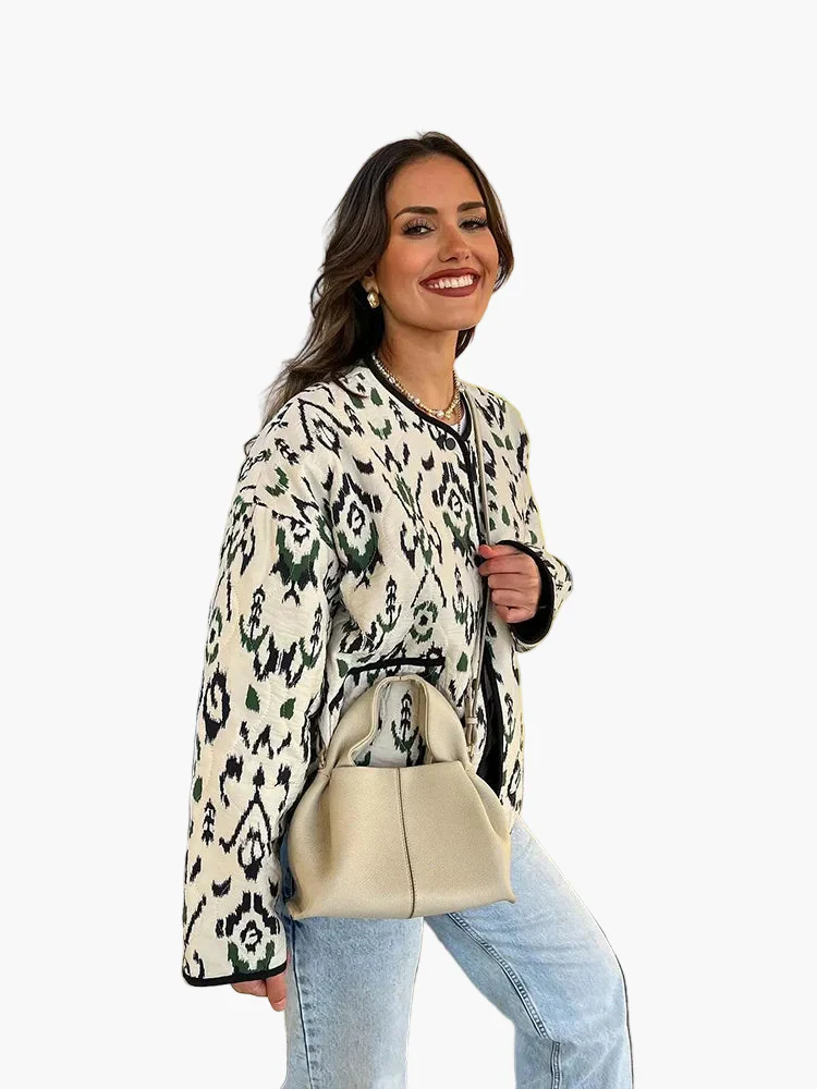 Veste matelassée femme style bohème chic décontracté - Image 3