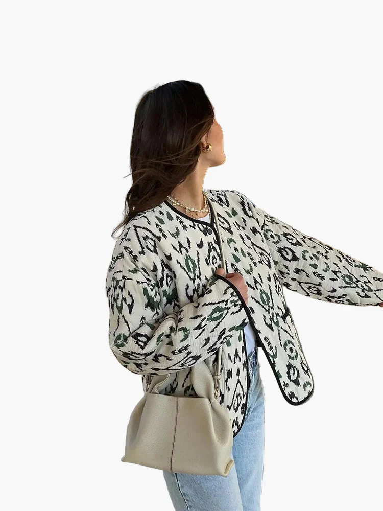 Veste matelassée femme style bohème chic décontracté - Image 4