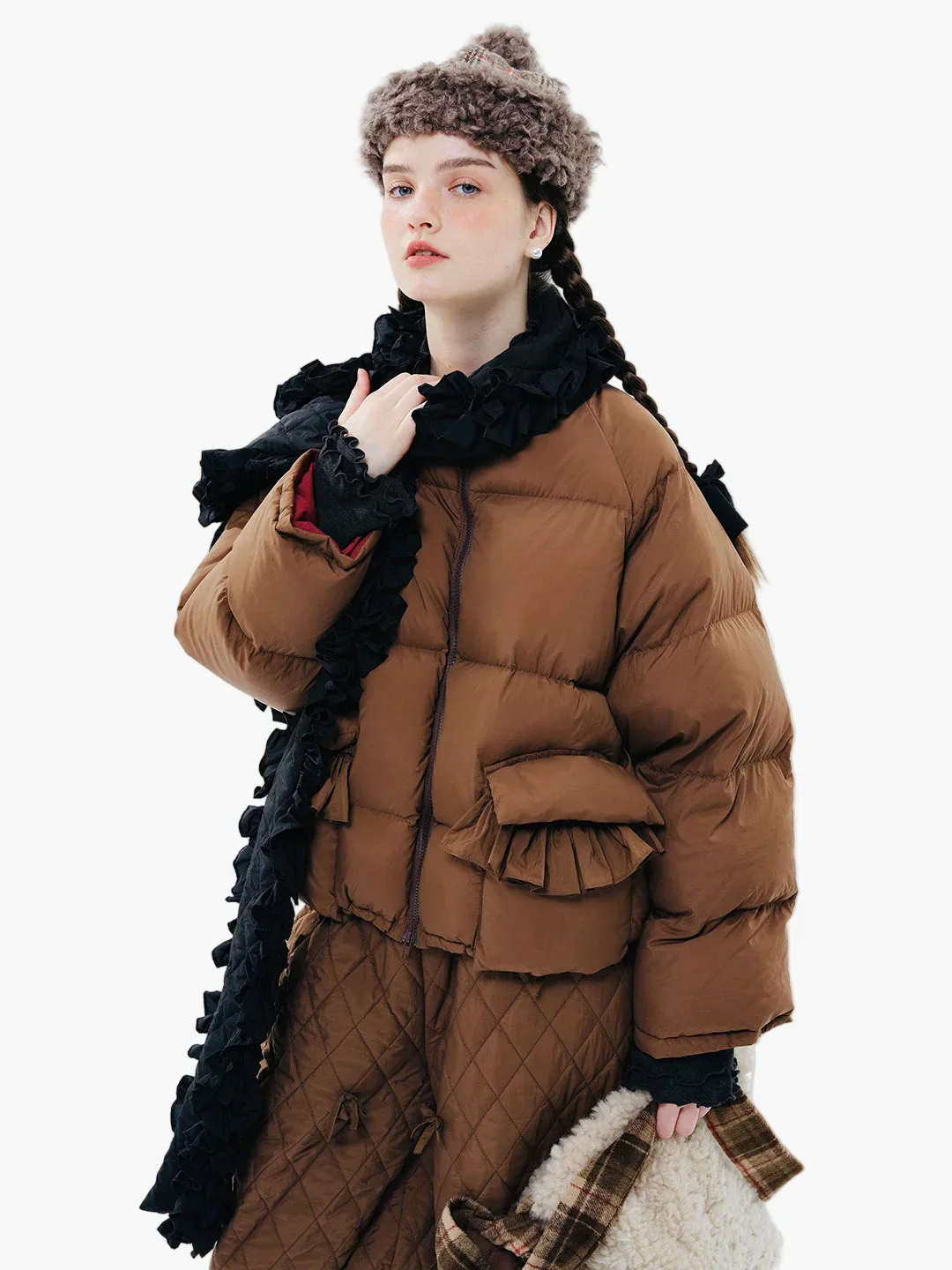 Veste matelassée oversize femme style rétro décontracté d'hiver - Image 3