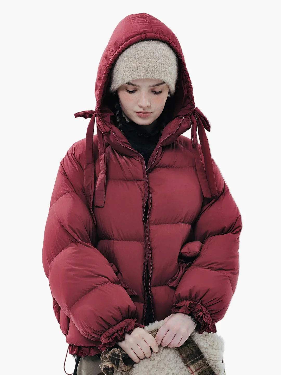 Veste matelassée oversize femme style rétro décontracté d'hiver - Image 5