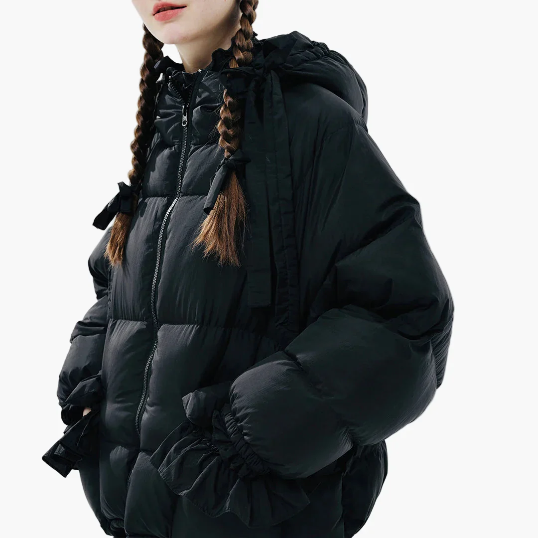 Veste matelassée oversize femme style rétro décontracté d'hiver - Image 6